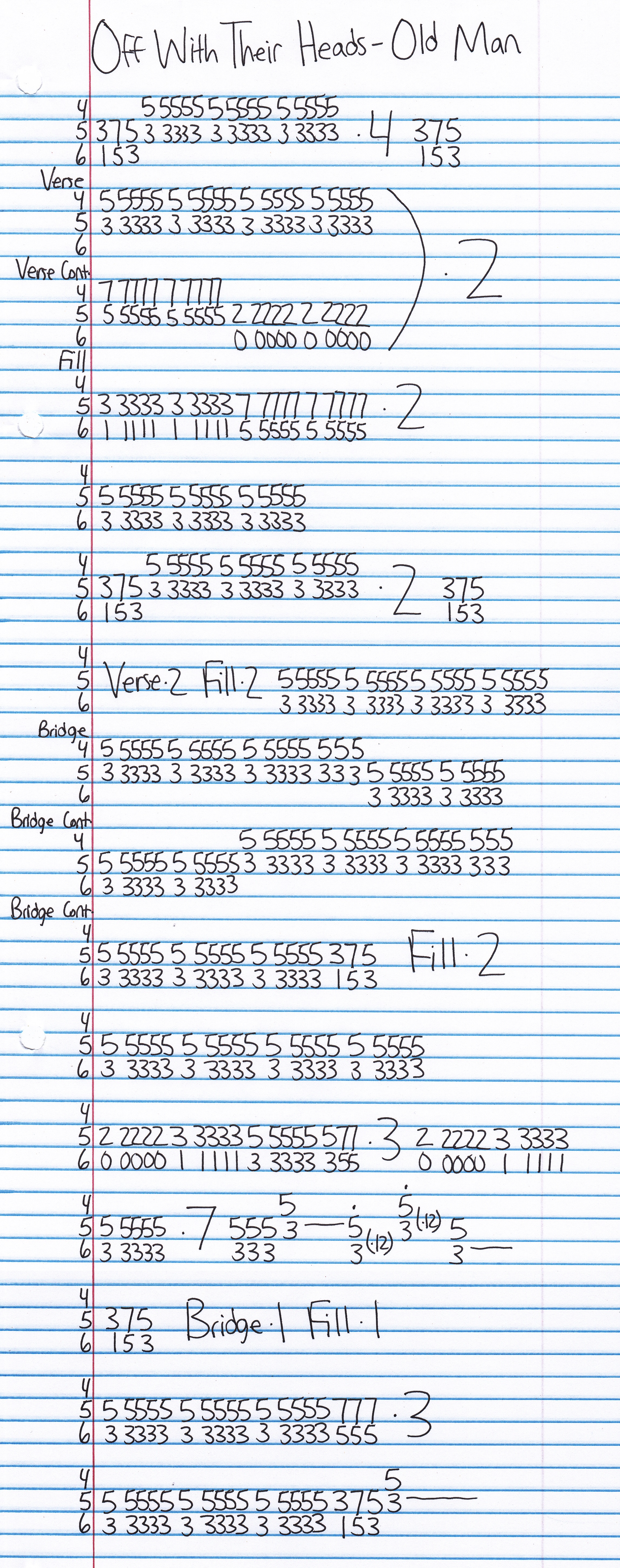 High quality guitar tab for Old Man by Off With Their Heads off of the album In Desolation. ***Complete and accurate guitar tab!***